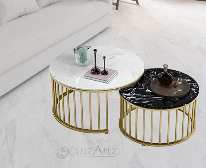 Black & White Marble Nesting Tables