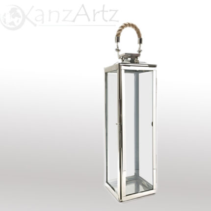 Silver Glass Hanging Lantern